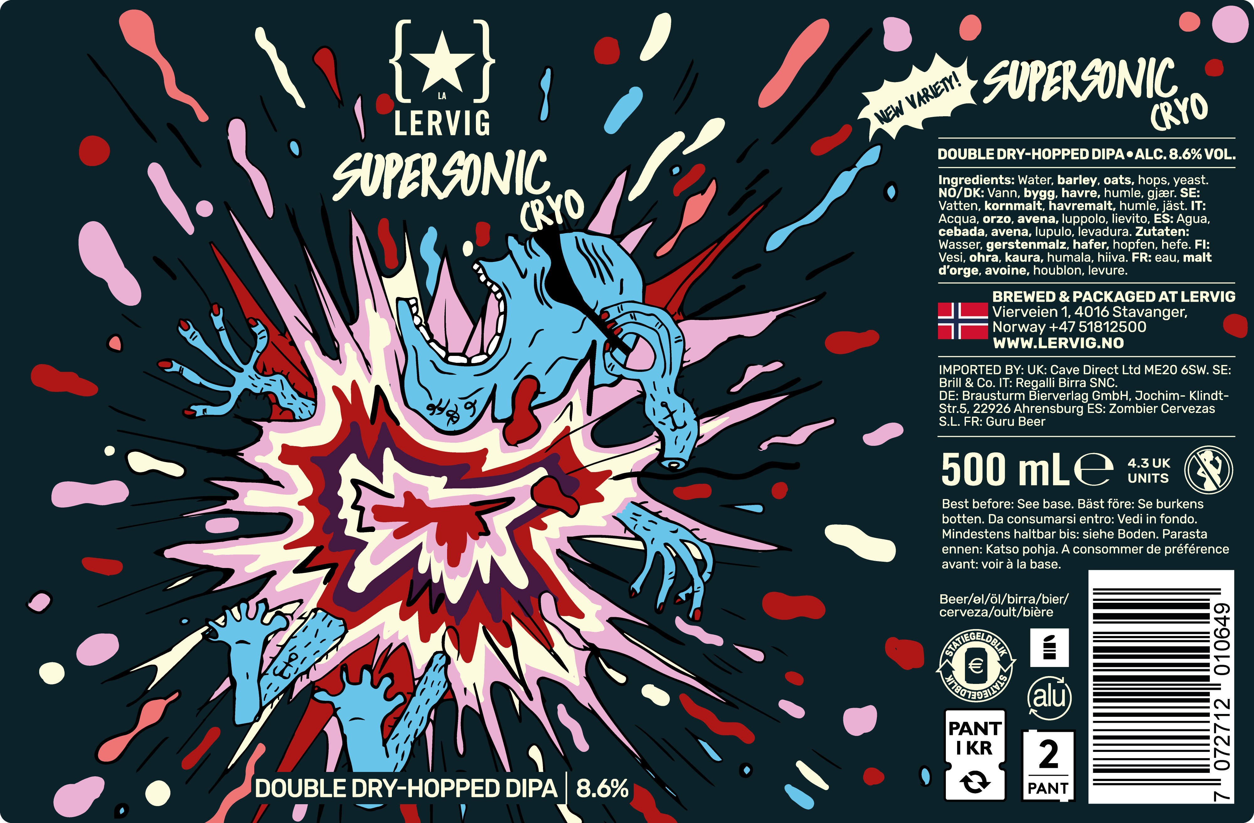 Lervig Supersonic Cryo IPA 330ml boks humlet