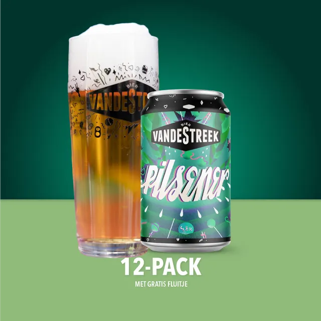 Vanderstreek Pilsener ølpakke med glass økologisk frisk
