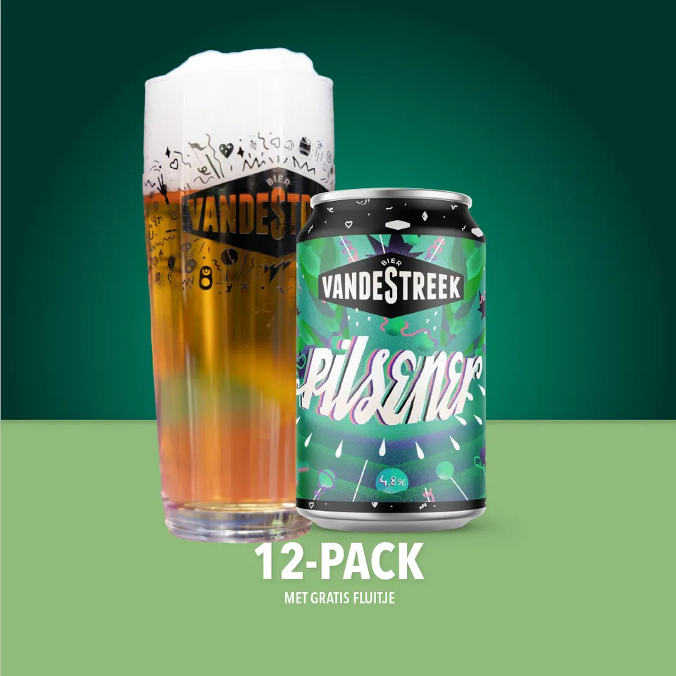 Vanderstreek Pilsener ølpakke med glass økologisk frisk