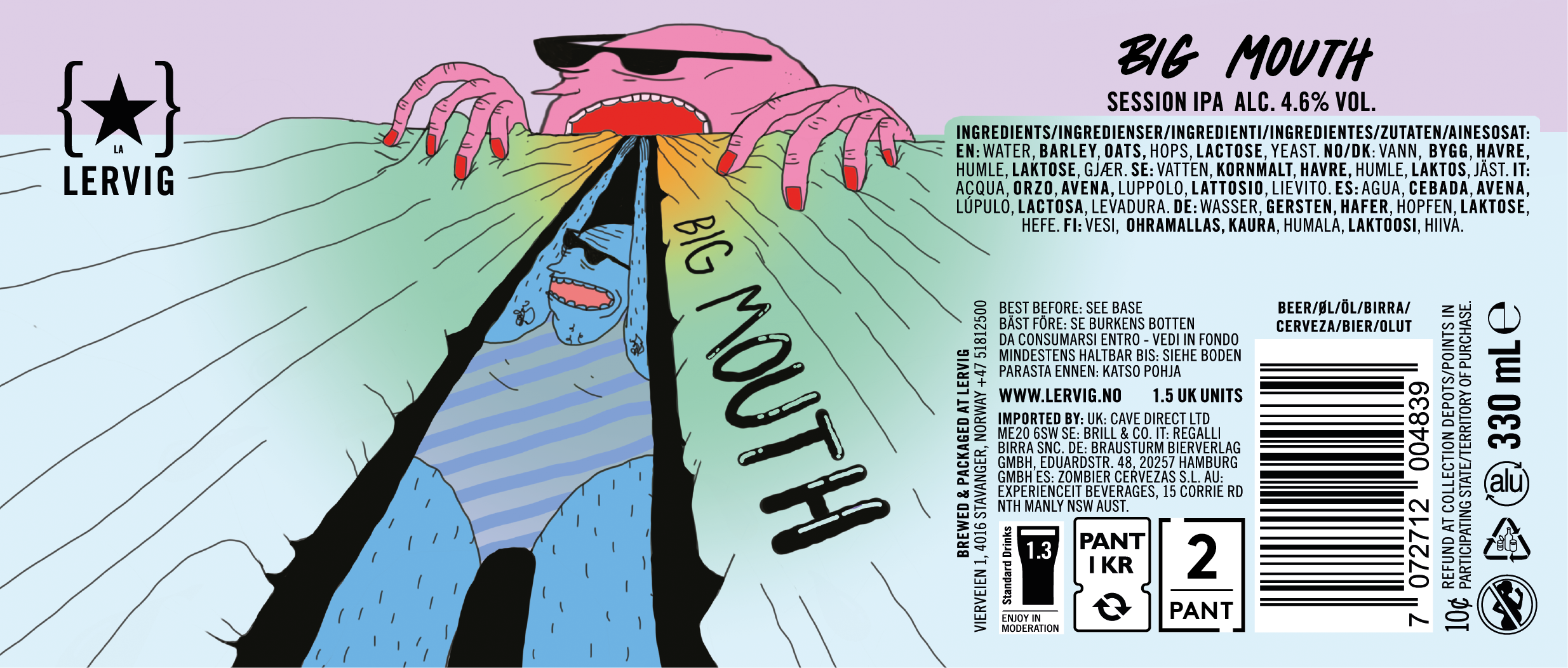 Lervig Big Mouth session IPA boks 33cl sitrus