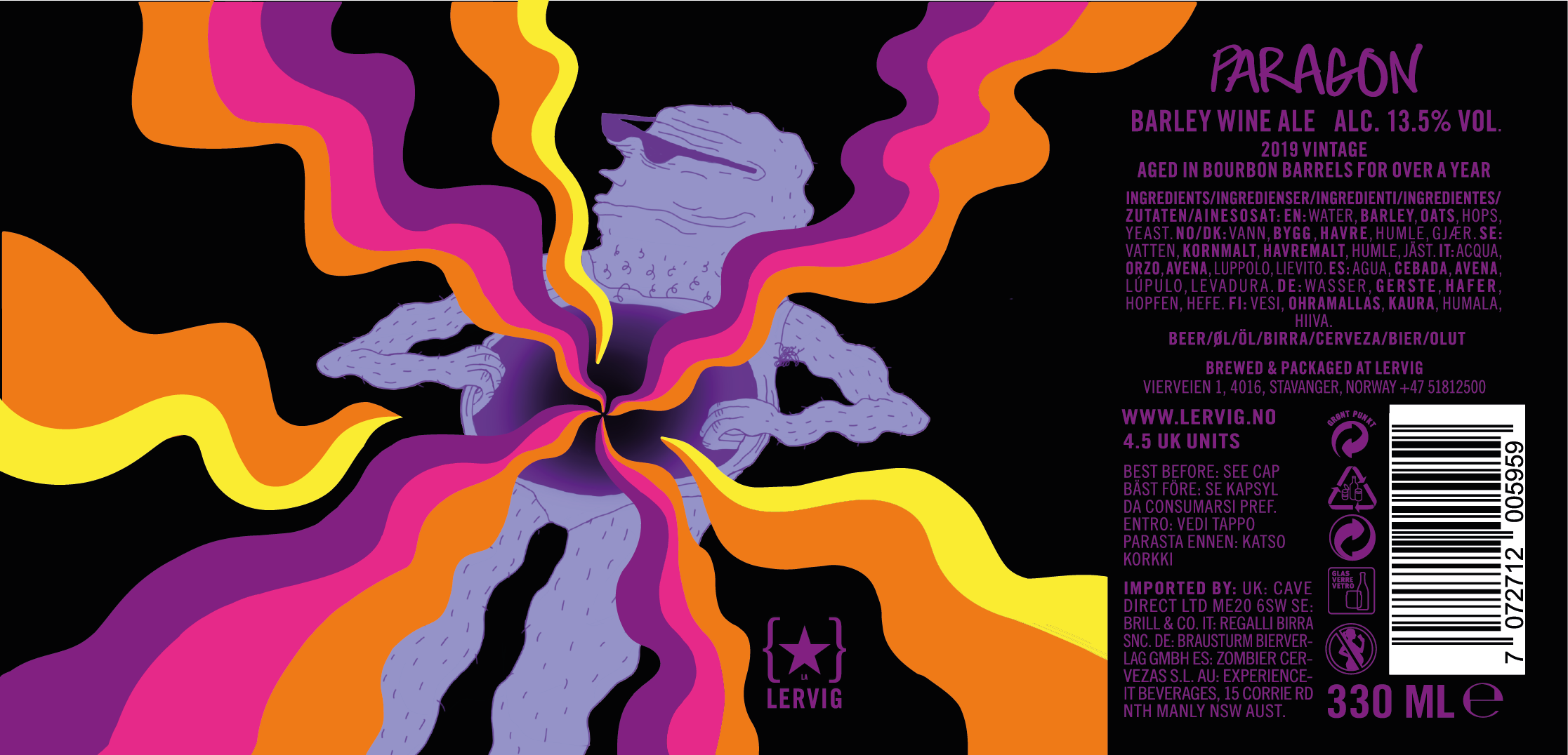 Lervig Paragon 2019 barley wine 1 flaske fatpreget