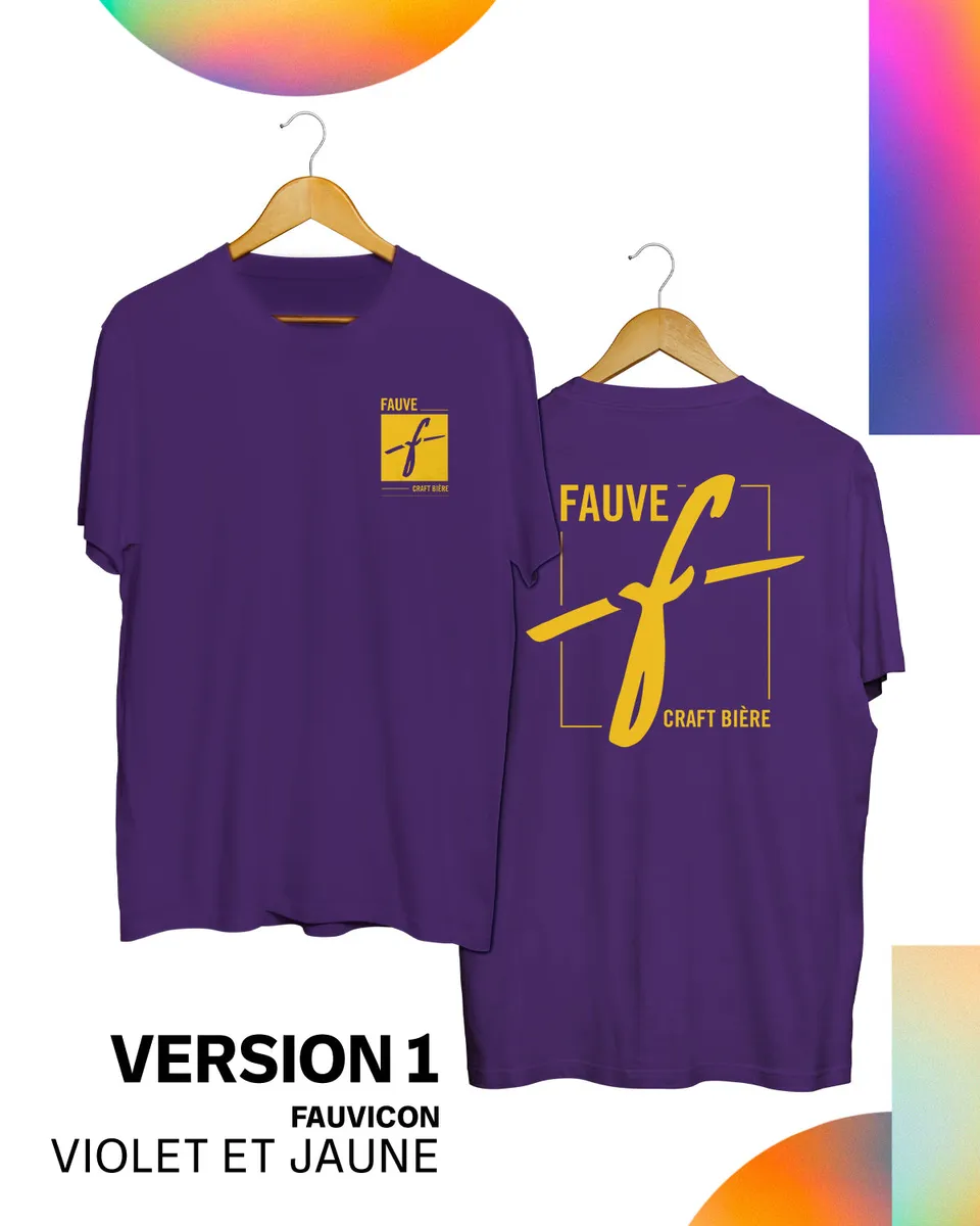 Fauve Fauvicon t-skjorte blå rød L unisex