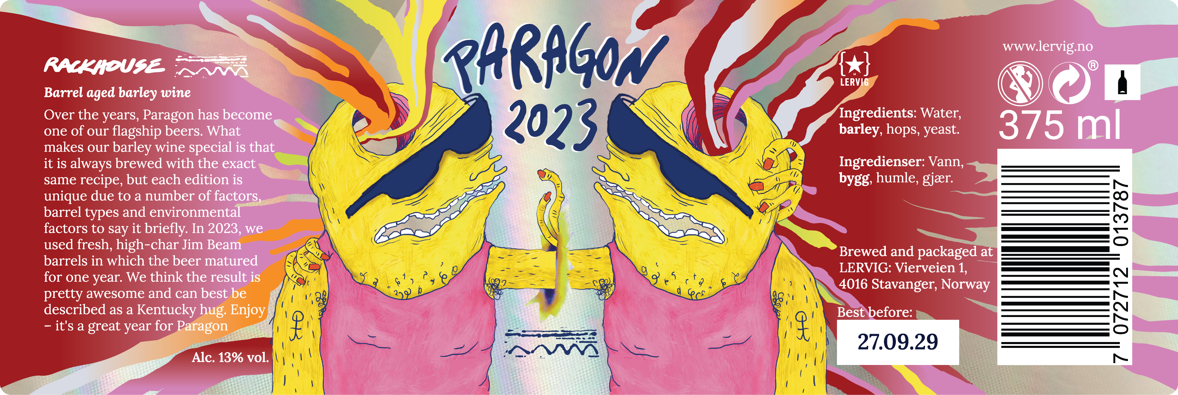 Lervig Paragon 2023 barley wine øl boks 33 cl fatpreget
