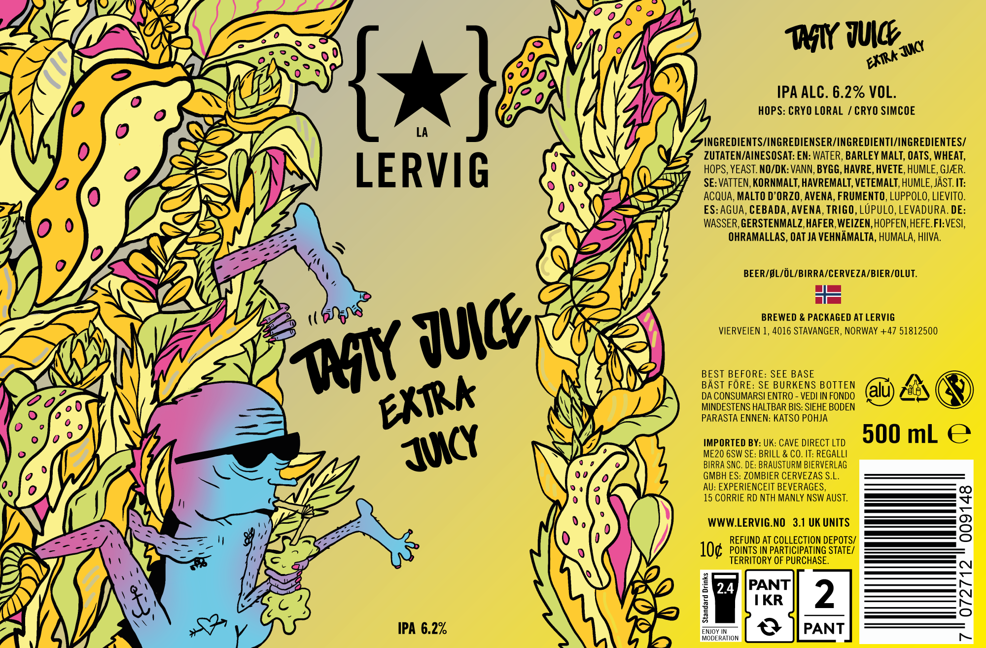 Lervig Tasty Juice Extra Juicy IPA 44 cl fruktig