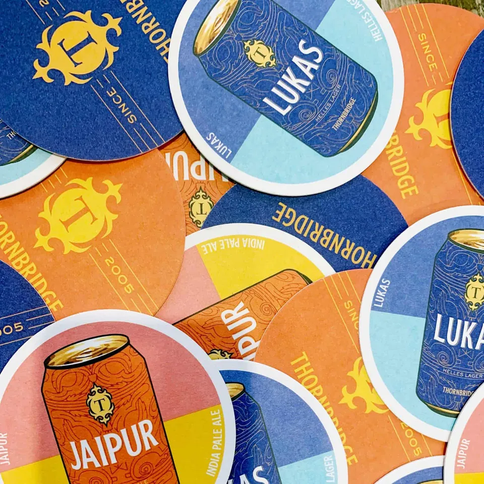 Thornbridge ølbrikker 4 stk hjemmebar papp