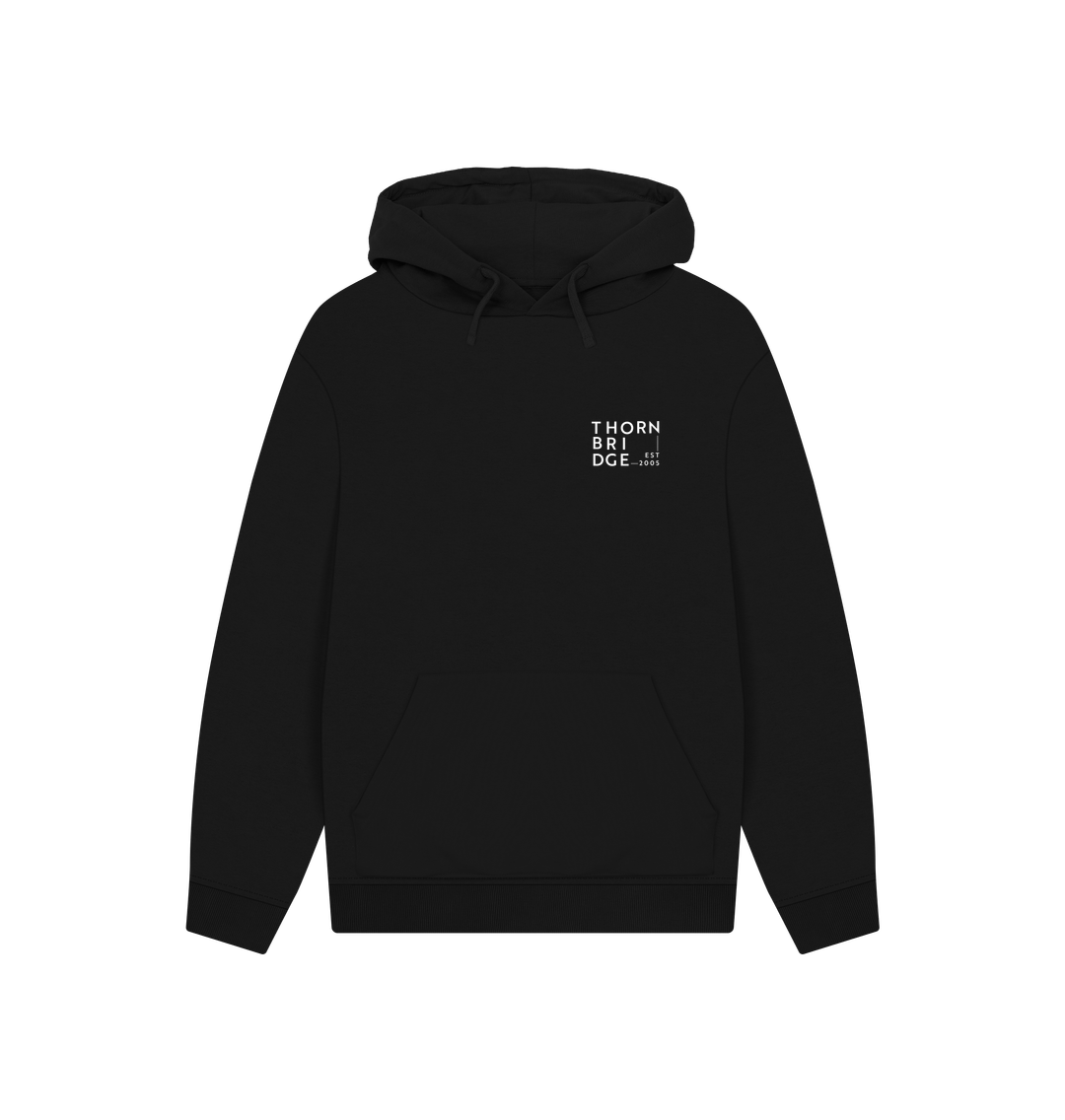 Thornbridge Logo hettegenser svart unisex økologisk bomull