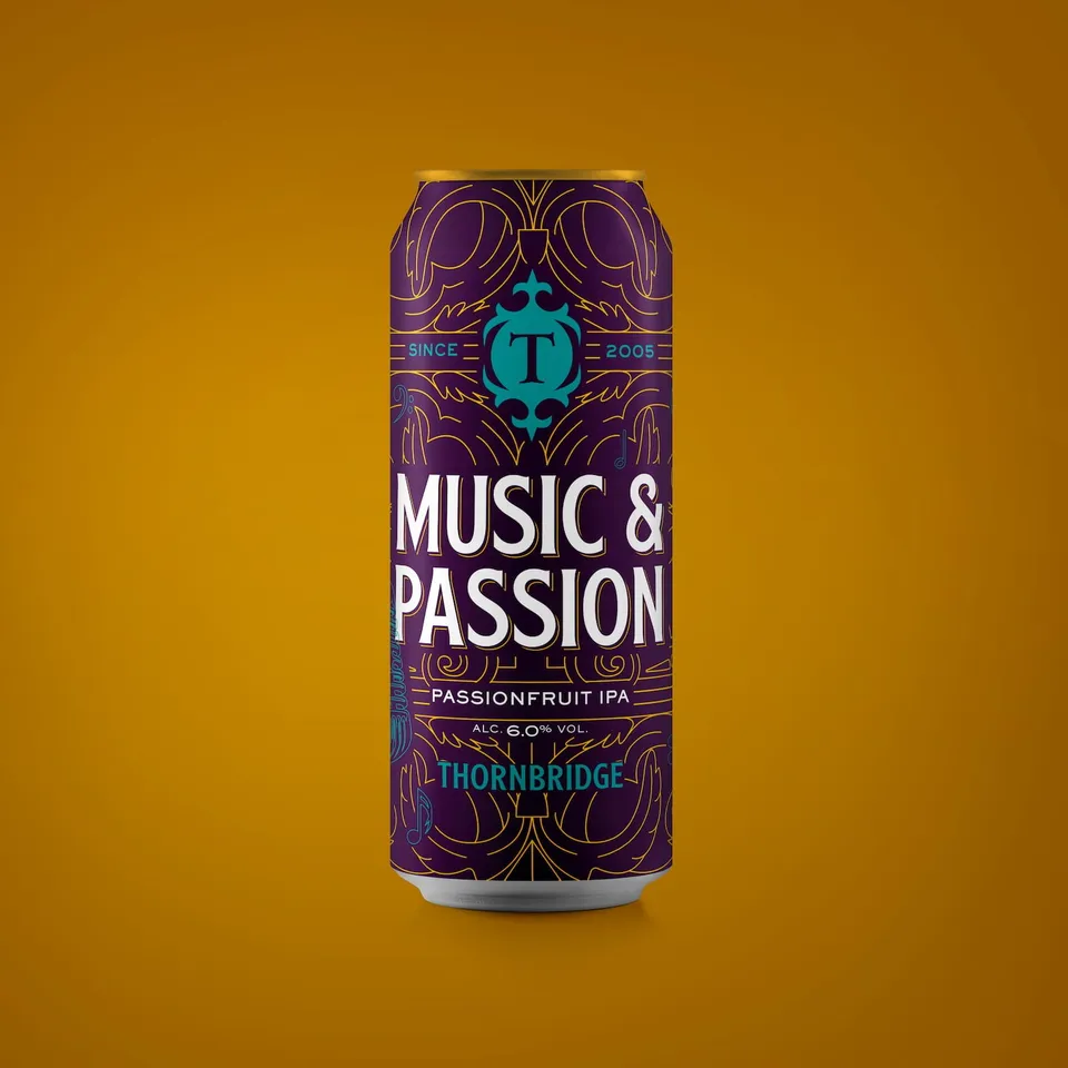 Thornbridge Music & Passion IPA øl 440 ml boks pasjonsfrukt