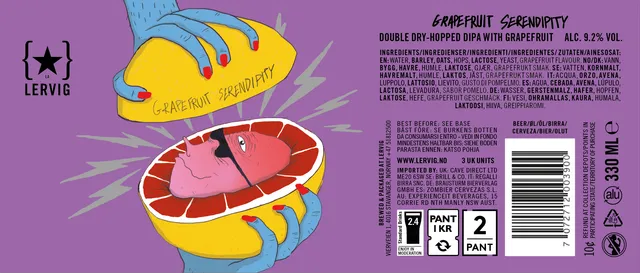 Lervig Grapefruit Serendipity øl 330 ml grapefrukt