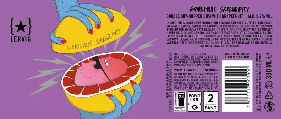 Lervig Grapefruit Serendipity øl 330 ml grapefrukt