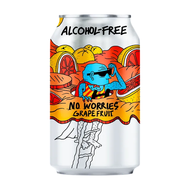 Lervig No Worries Grapefruit øl 33 cl alkoholfri