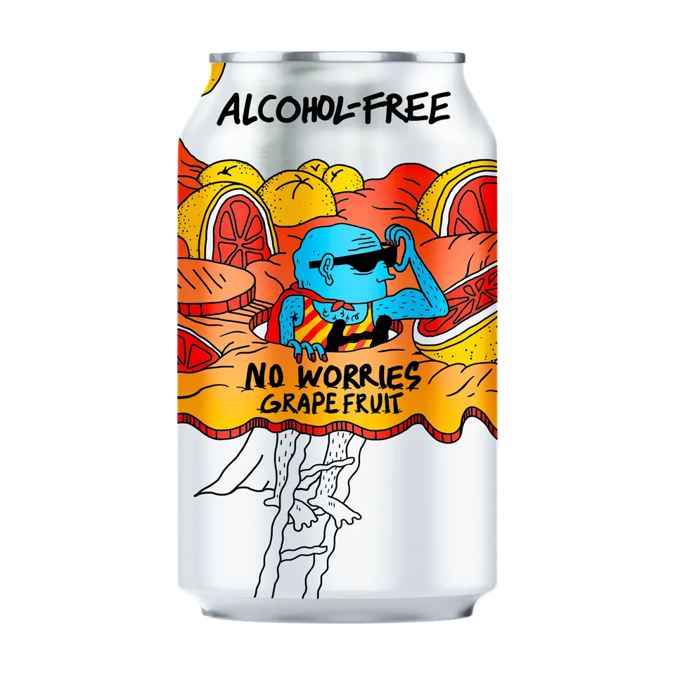 Lervig No Worries Grapefruit øl 33 cl alkoholfri
