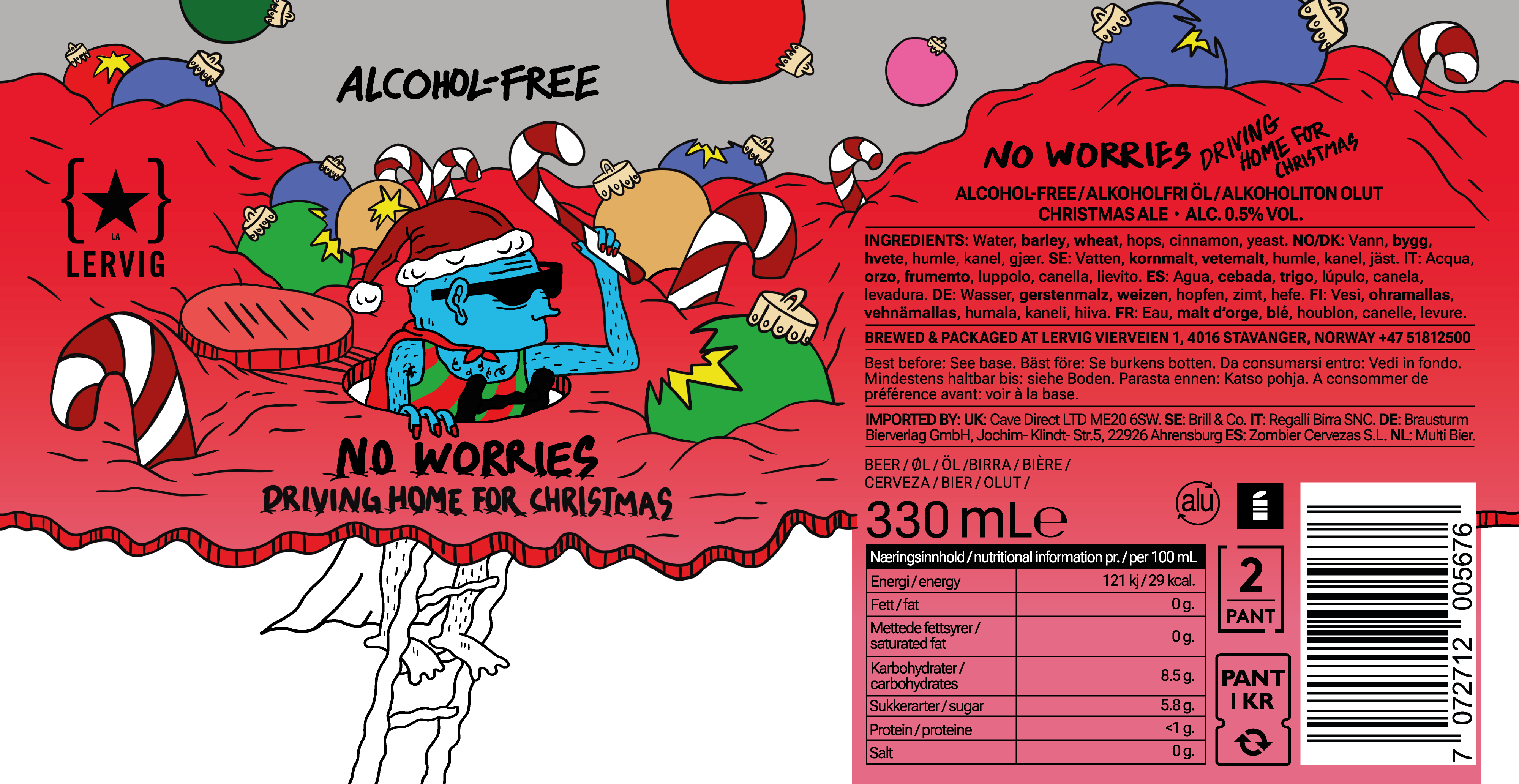 Lervig No Worries Driving Home for Christmas alkoholfri øl boks 33cl