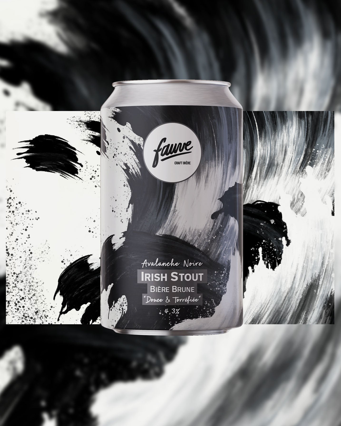 Fauve Avalanche Noire øl boks 33cl Irish Stout