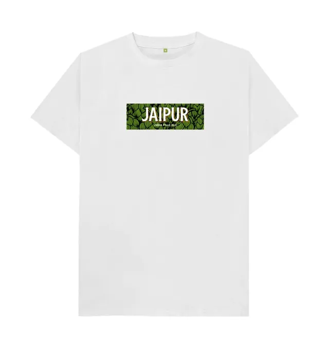 Thornbridge Jaipur boxed logo t-skjorte økologisk hvit