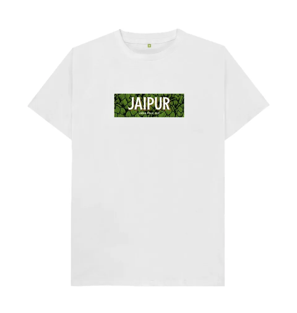 Thornbridge Jaipur boxed logo t-skjorte økologisk hvit