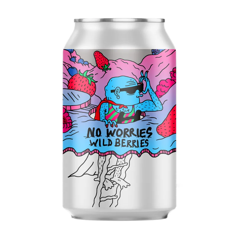 Lervig No Worries Wild Berries alkoholfri øl 33cl bær