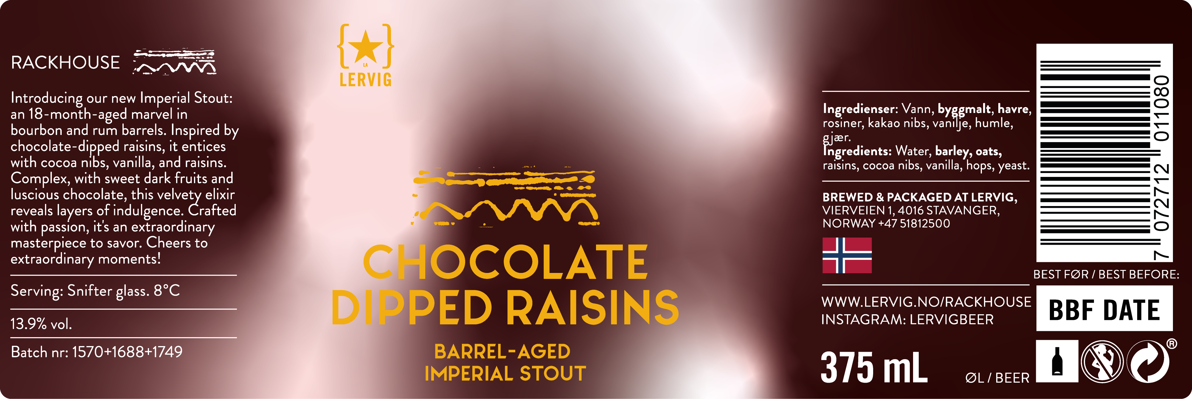 Lervig Chocolate Dipped Raisins stout boks 33cl sjokolade