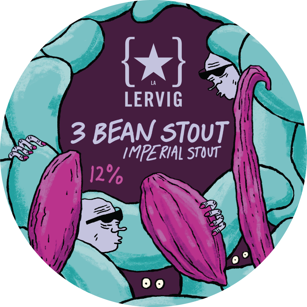 Lervig 3 Bean Stout øl boks 33cl vanilje kaffe
