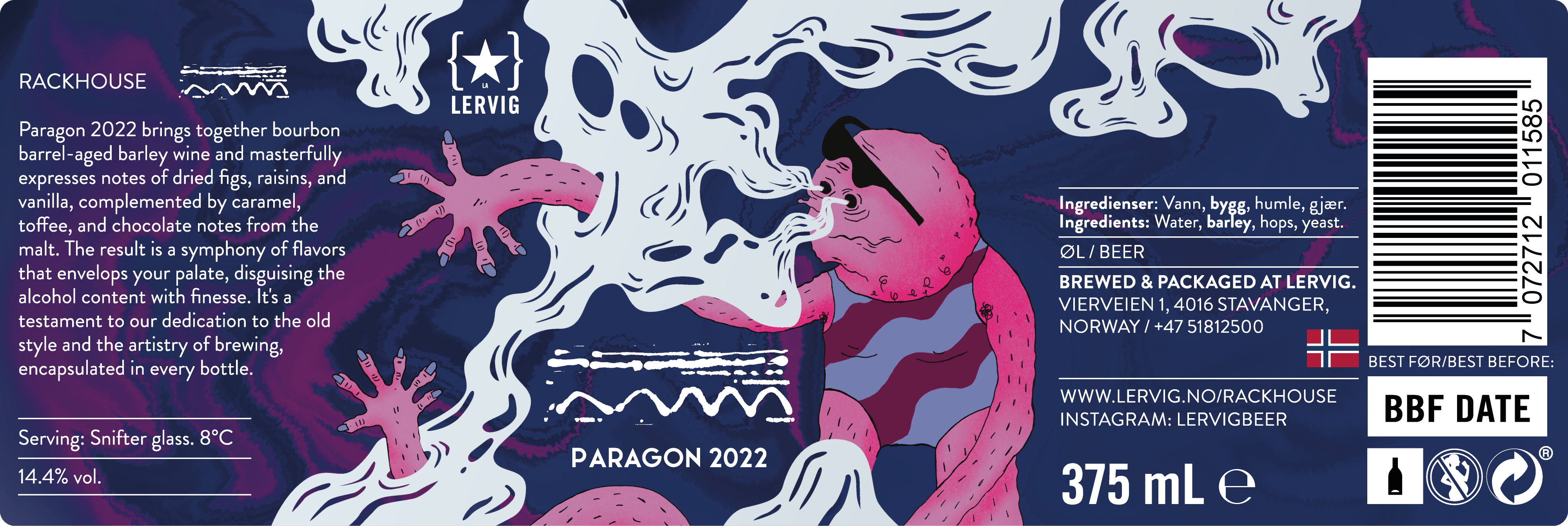 Lervig Paragon 2022 barley wine 37,5cl fatpreget