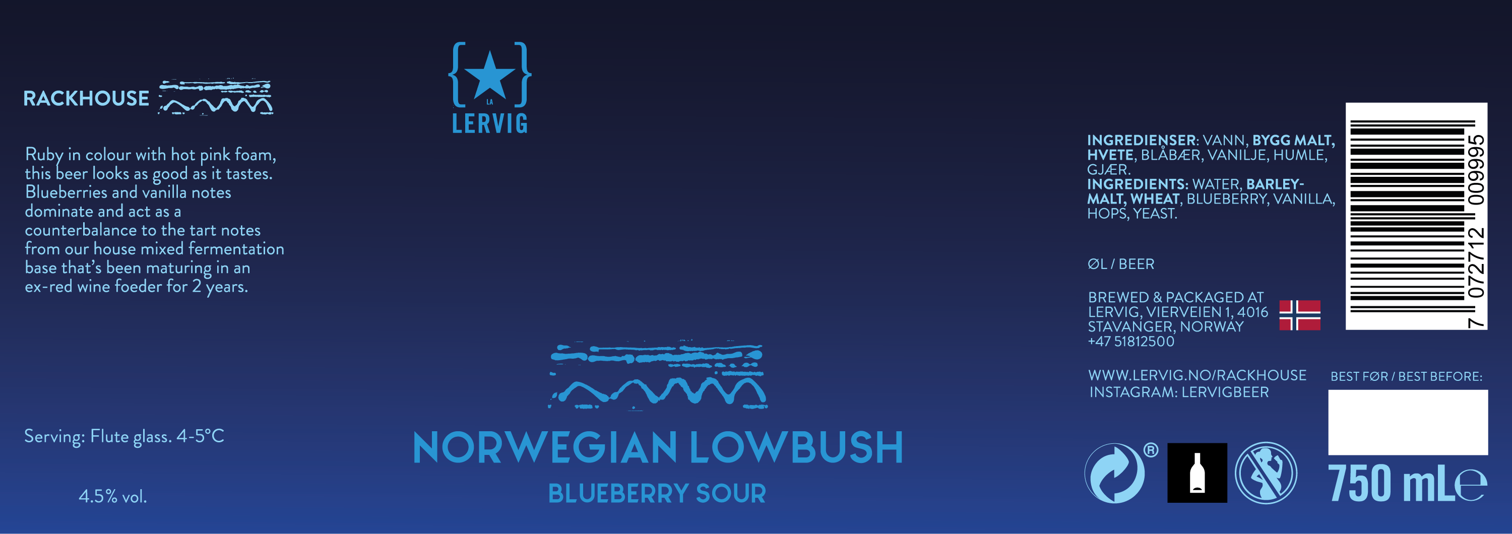 Lervig Norwegian Lowbush surøl boks 330 ml blåbær