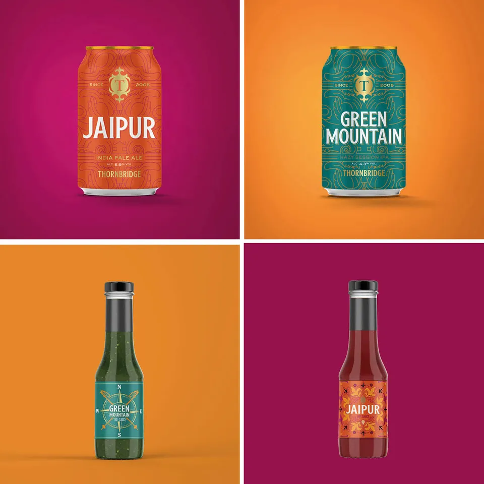 Thornbridge Beer and Sauce Pack ølkasse 10 bokser humlepreget