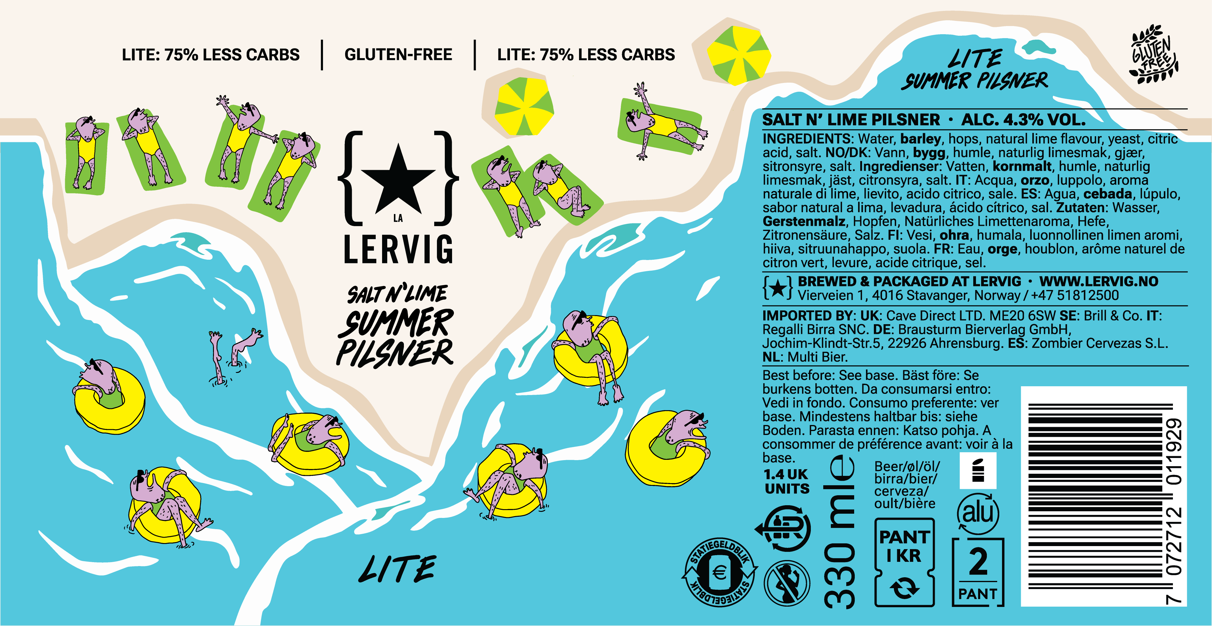 Lervig Salt n Lime Summer Pilsner pils 1 boks lime