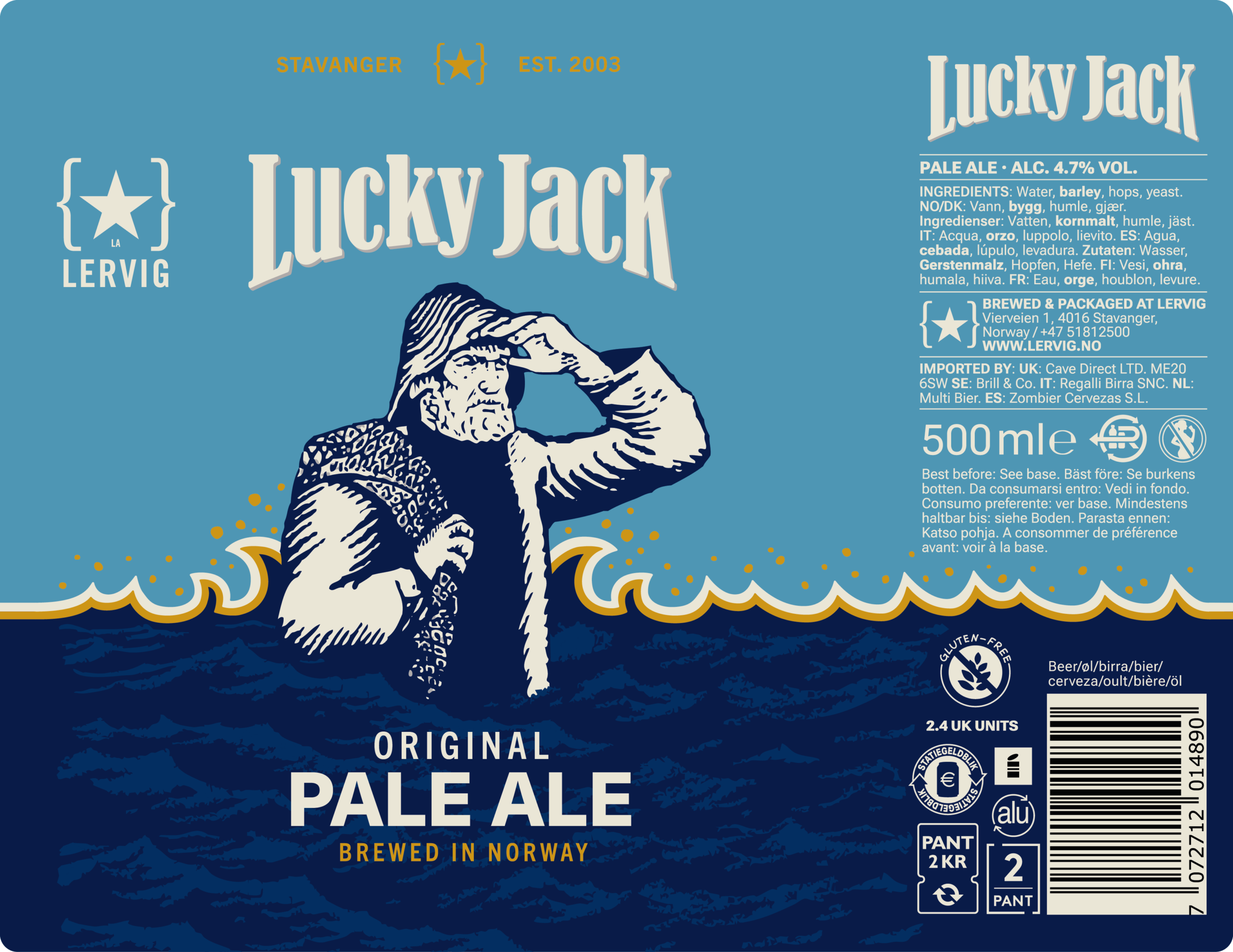 Lervig Lucky Jack pale ale øl 33 cl boks sitrus