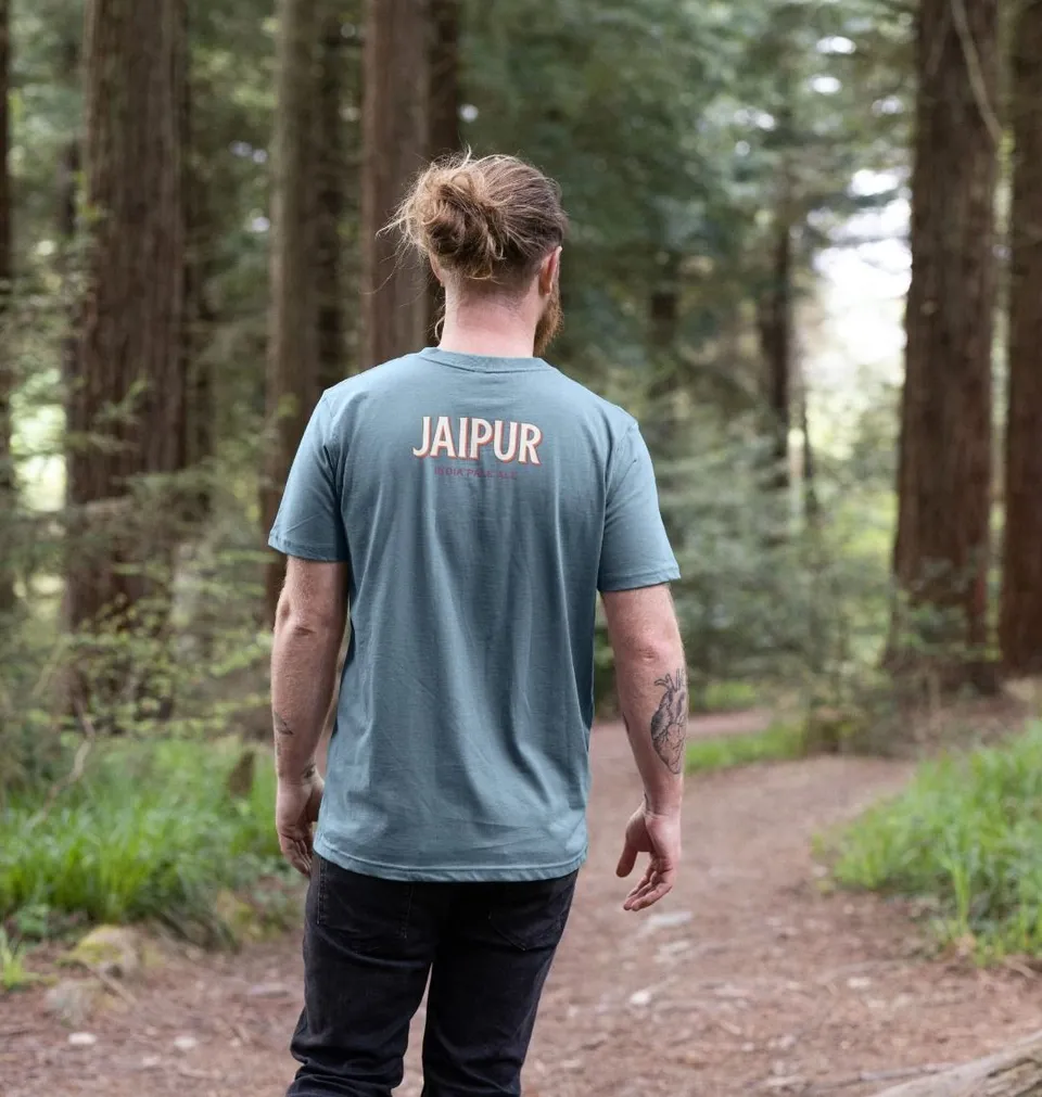 Thornbridge Jaipur Back Print t-skjorte hvit økologisk