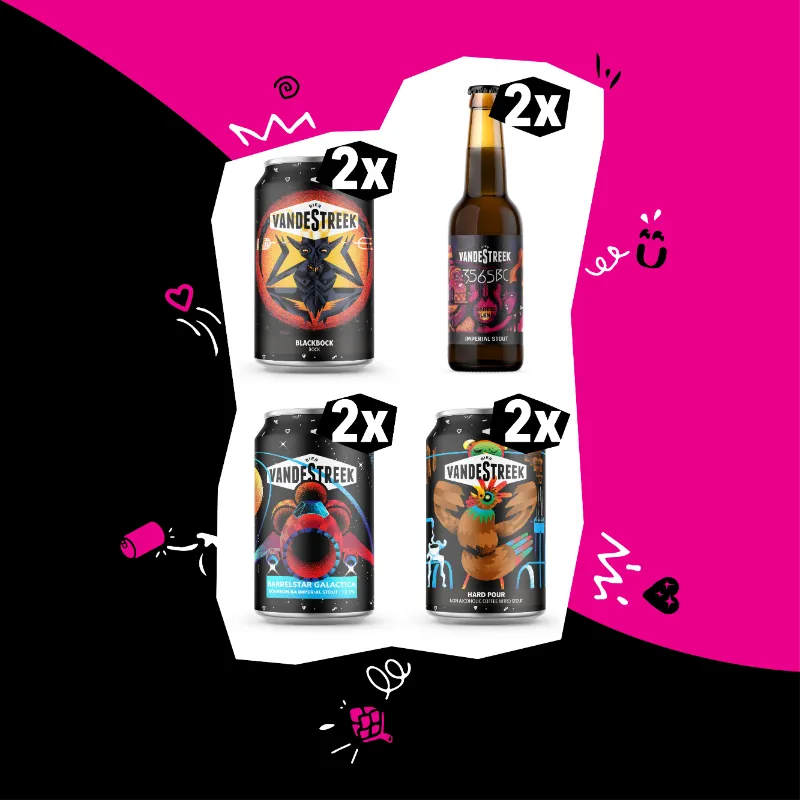 Vanderstreek Stout ølpakke 4 boks mørk