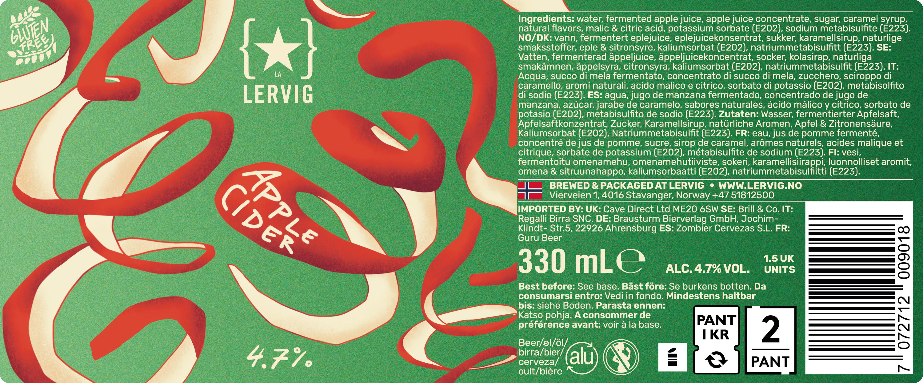 Lervig Apple Cider sider boks 33 cl eple