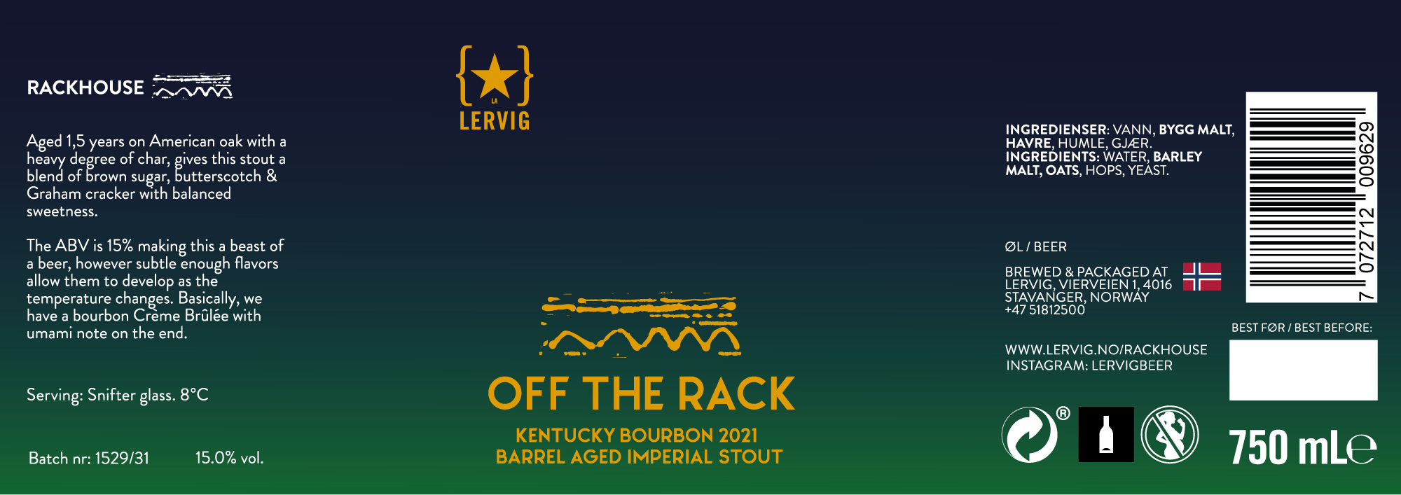 Lervig Off The Rack Kentucky Bourbon 2021 stout 37,5 cl