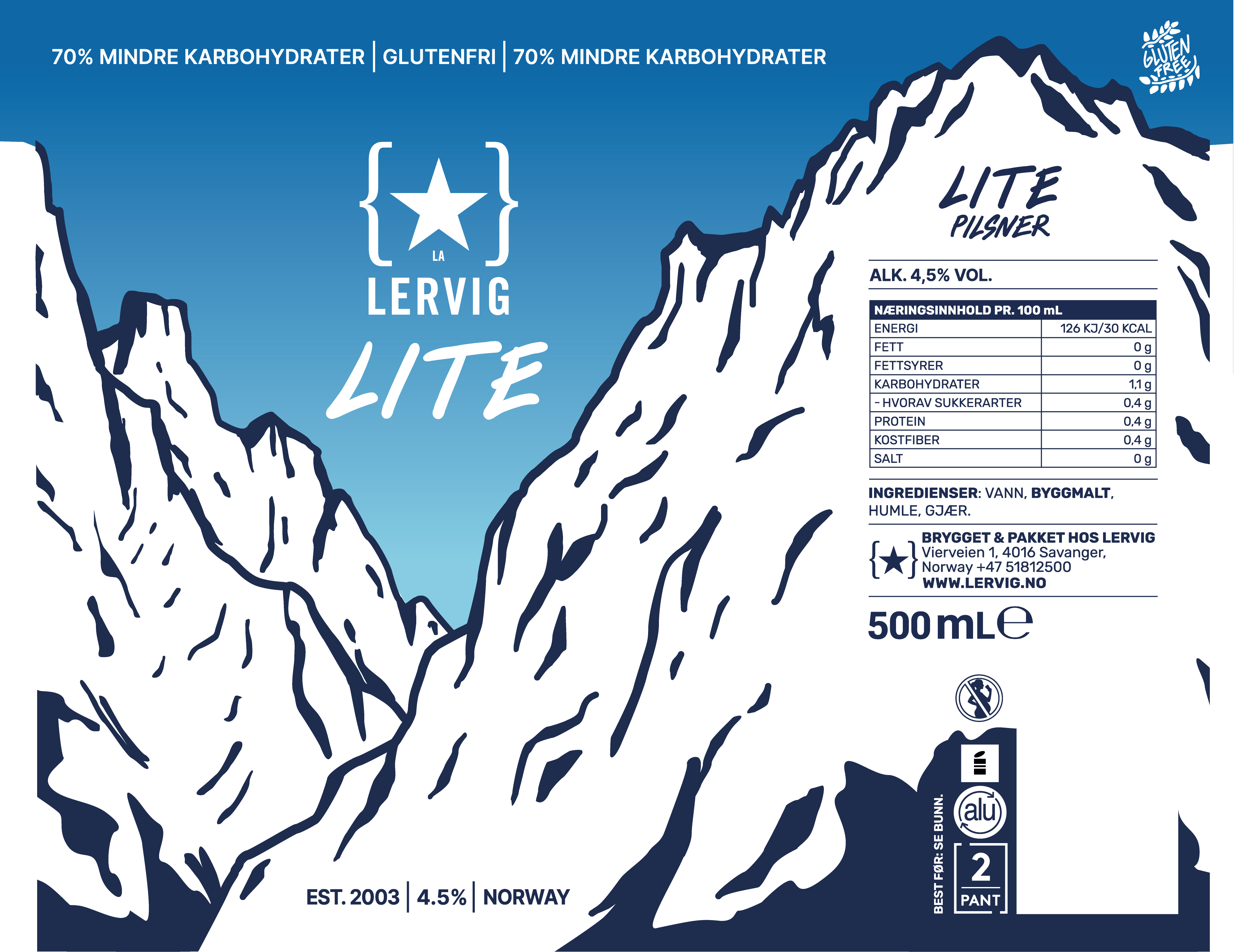 Lervig Lite Pilsner øl boks 33 cl lett