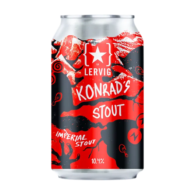 Lervig Konrad's Stout øl boks mørk