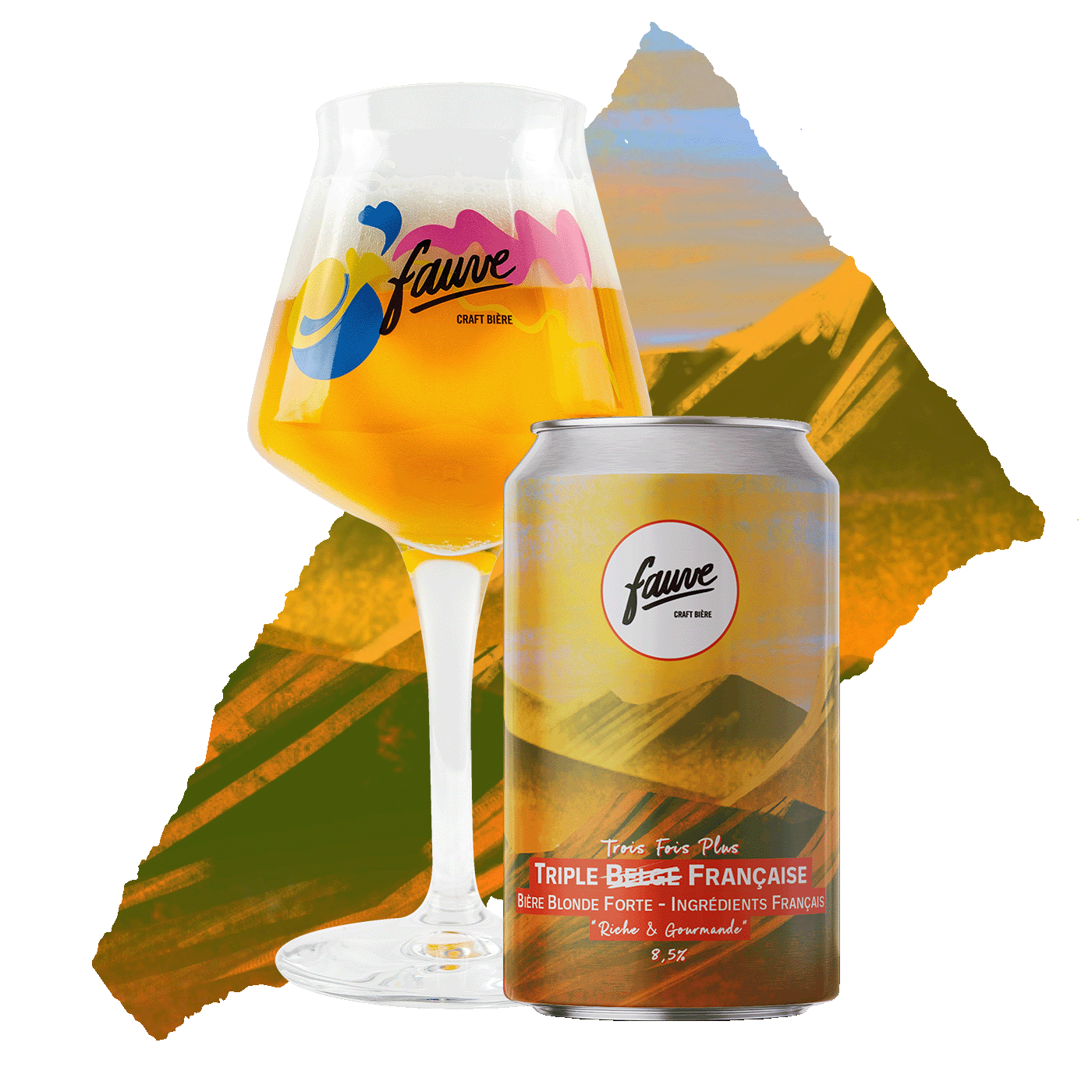 Fauve Trois Fois Plus Triple øl 33 cl boks 8,5 %