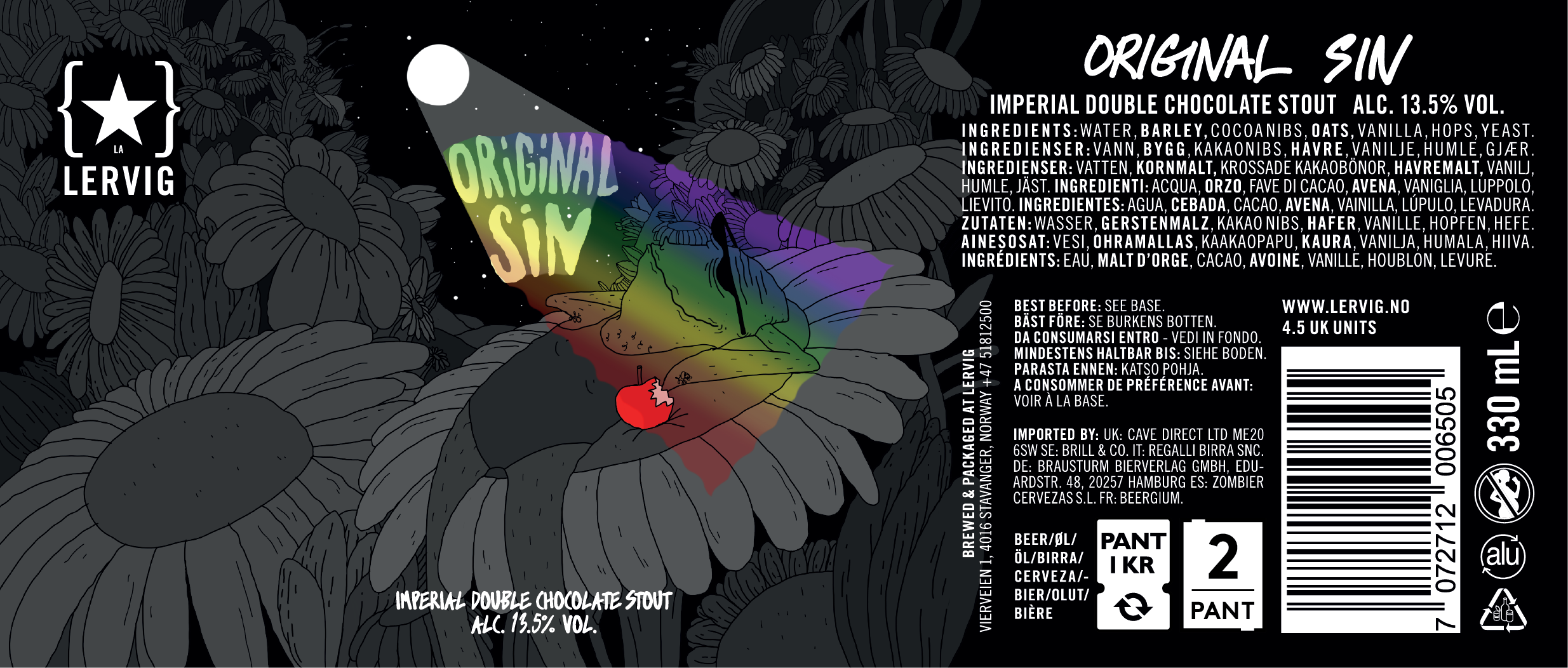 Lervig Original Sin barley wine øl boks 33 cl bourbonfat