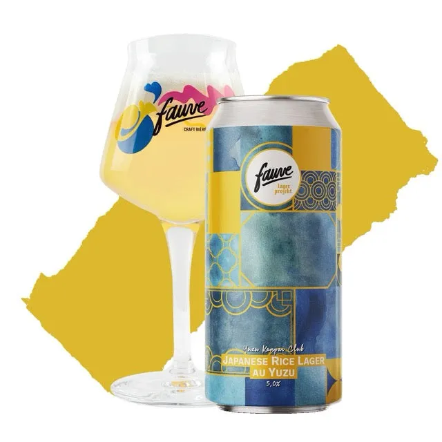 Fauve Yuzu Kanpai Club Rice Lager øl boks 44cl yuzu