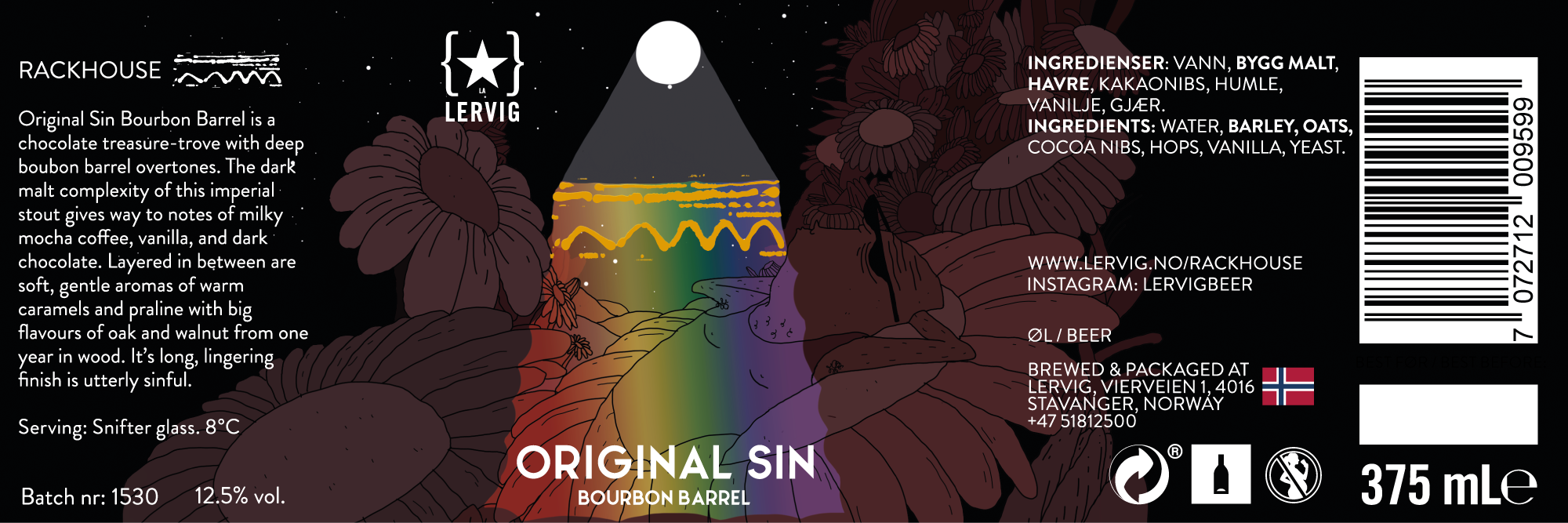 Lervig Original Sin Bourbon Barrel stout 1 boks kakao