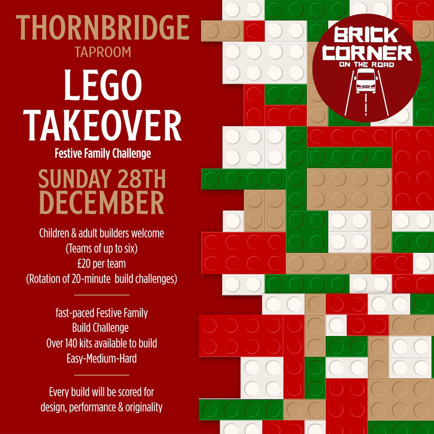 Thornbridge Taproom LEGO takeover billett bygg 90 min