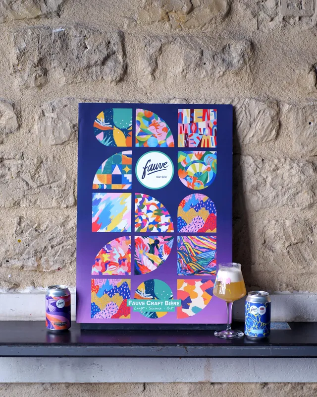 Fauve Damiers géométriques plakat A2 14 etiketter