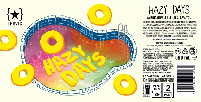Lervig Hazy Days IPA boks 33 cl juice