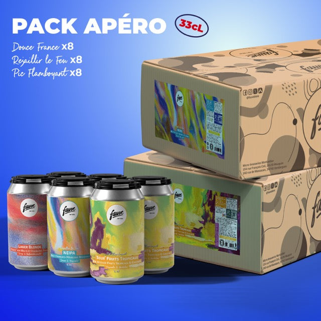 Fauve Apéro øl kasse 24x33cL bokser IPA lager sour