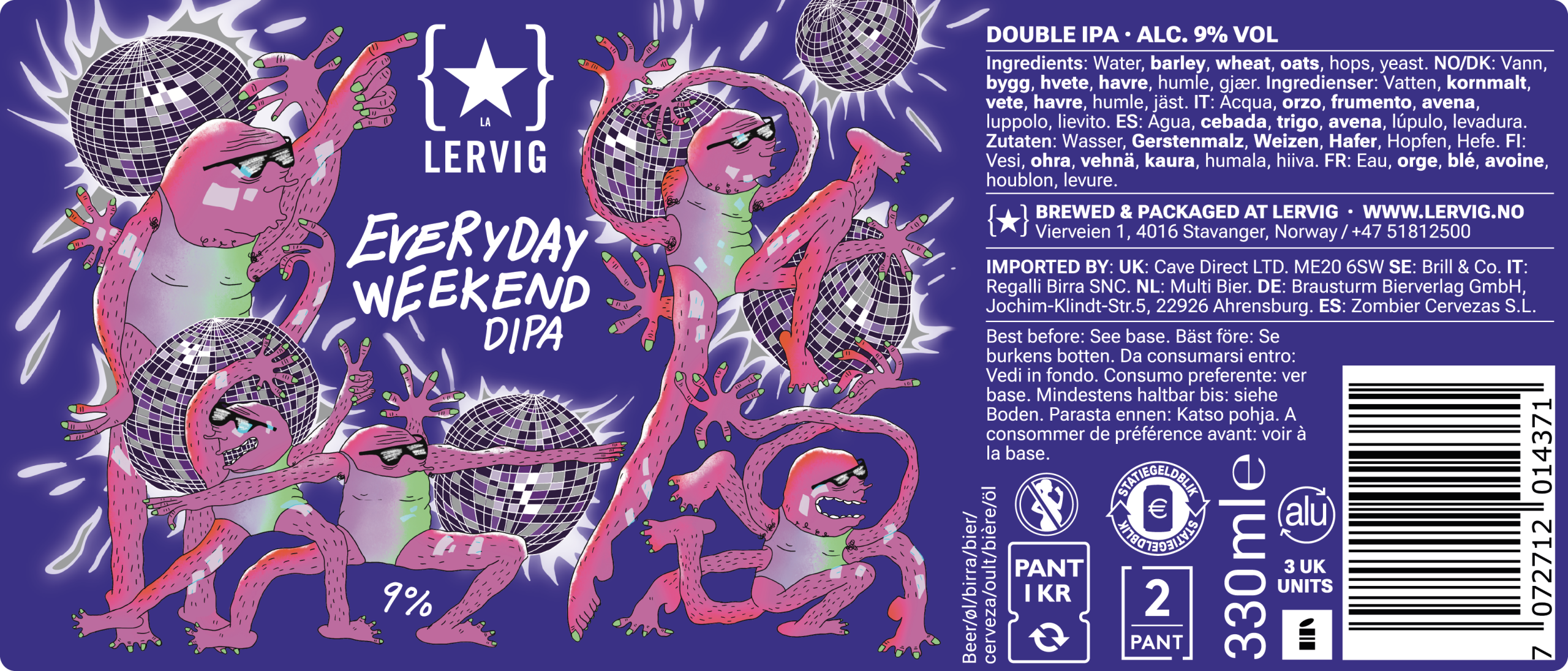 Lervig Everyday Weekend øl 330ml boks frisk