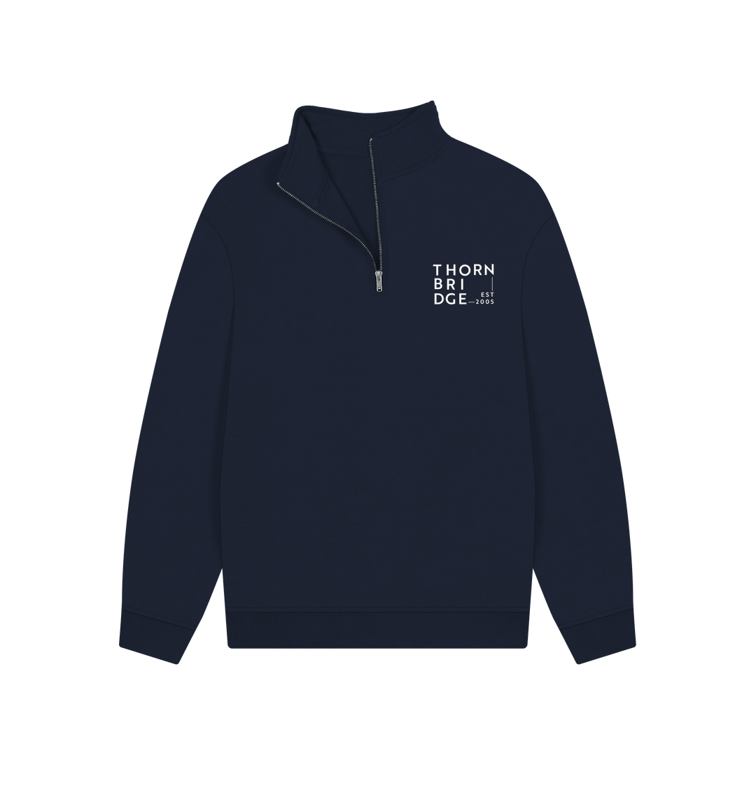 Thornbridge Logo 1/4 Zip genser svart økologisk fleece