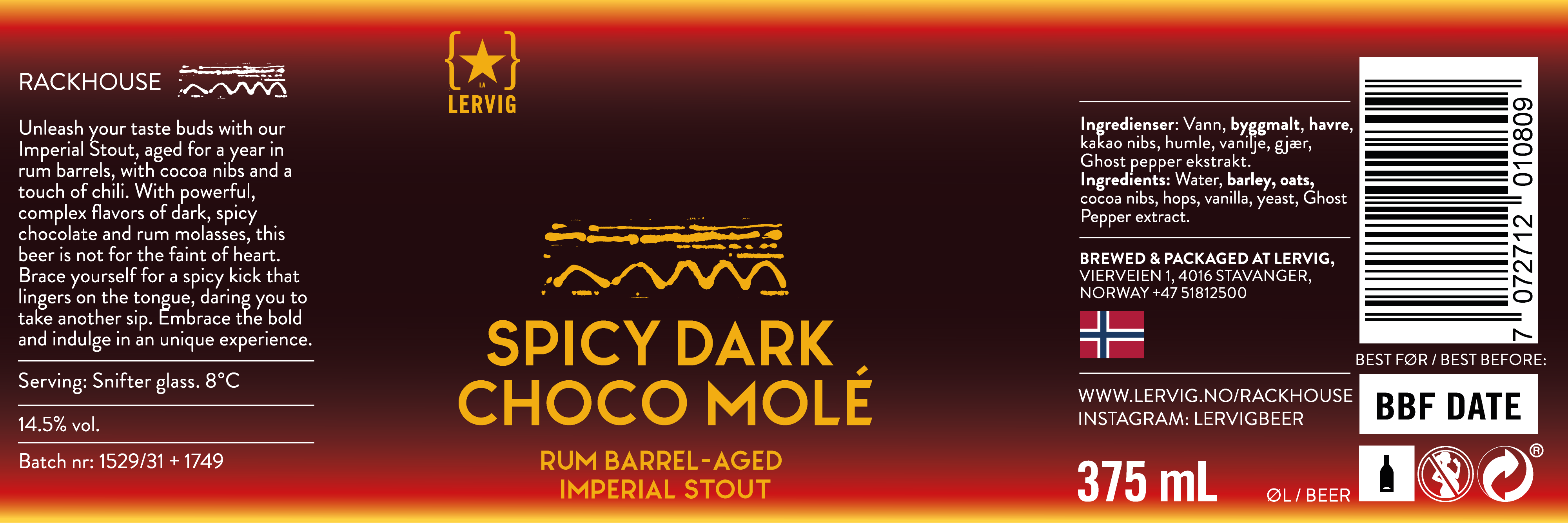 Lervig Spicy Dark Choco Molé øl boks 330 ml chili