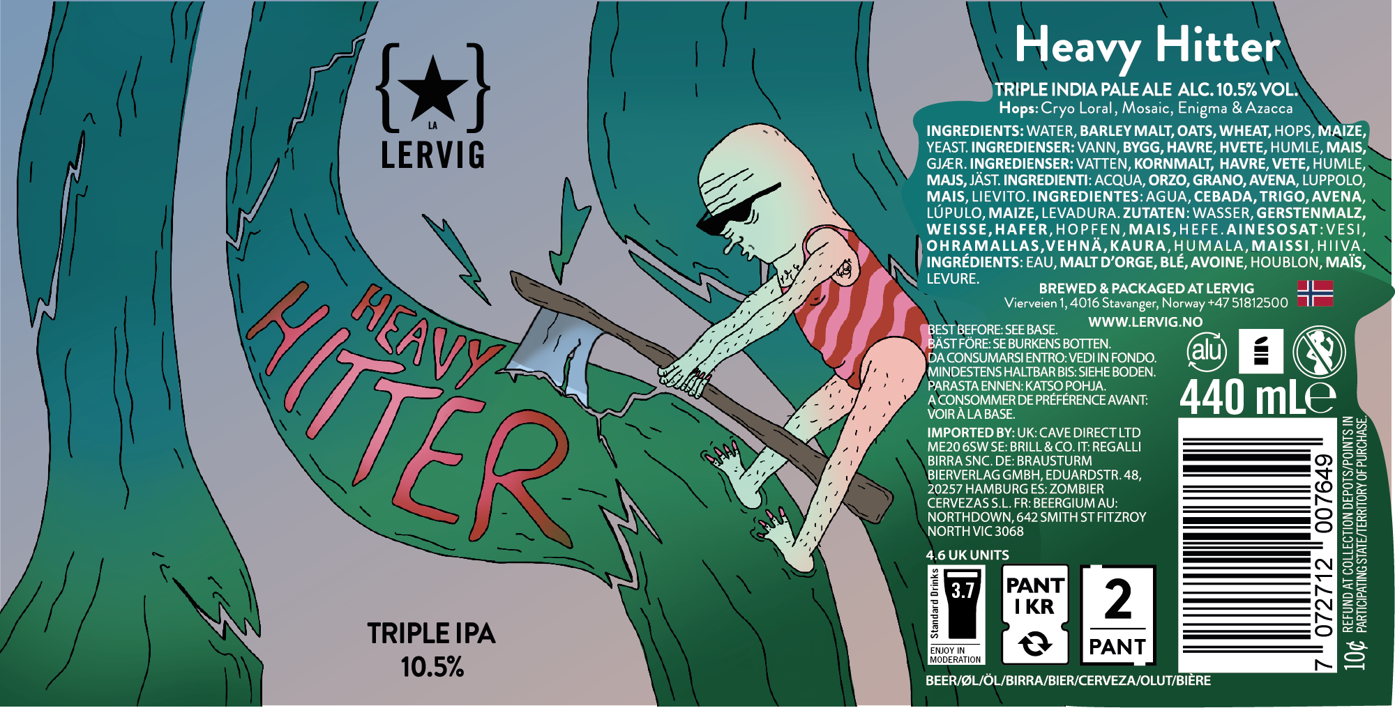 Lervig Heavy Hitter øl 330 ml dobbel-IPA