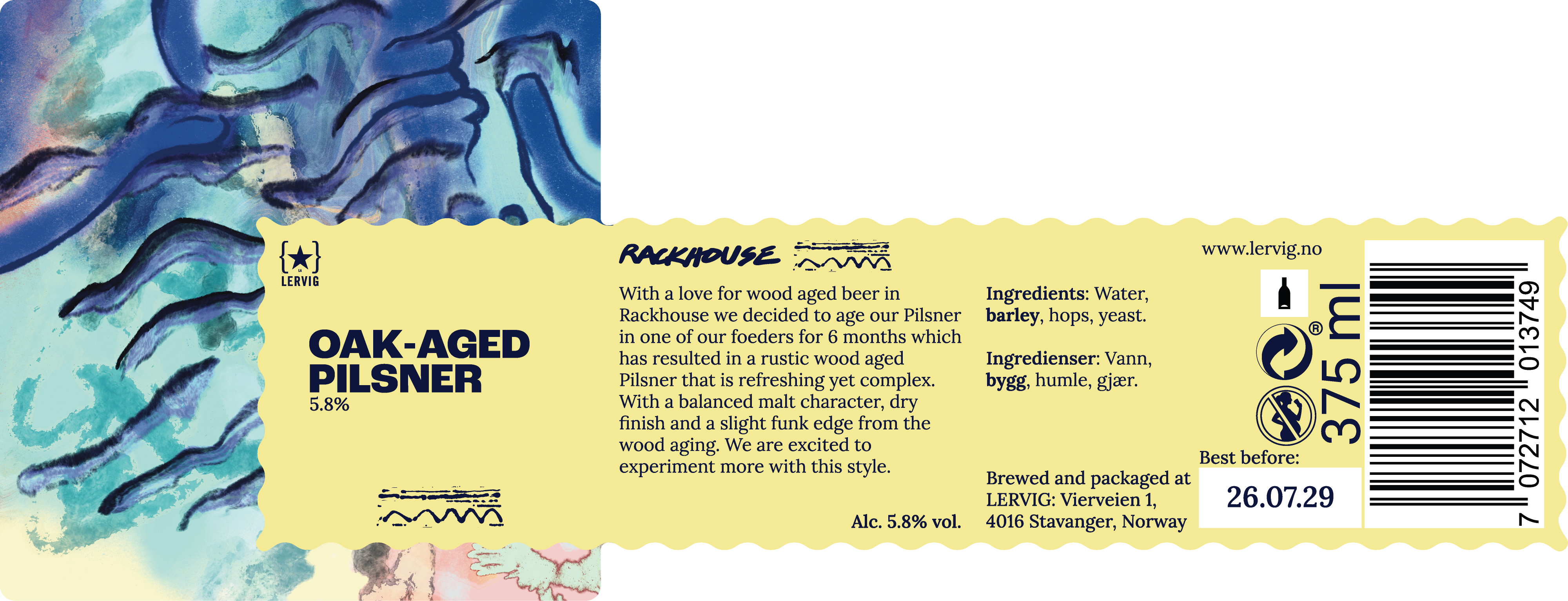 Lervig Oak-aged Pilsner øl boks 33 cl fatpreget