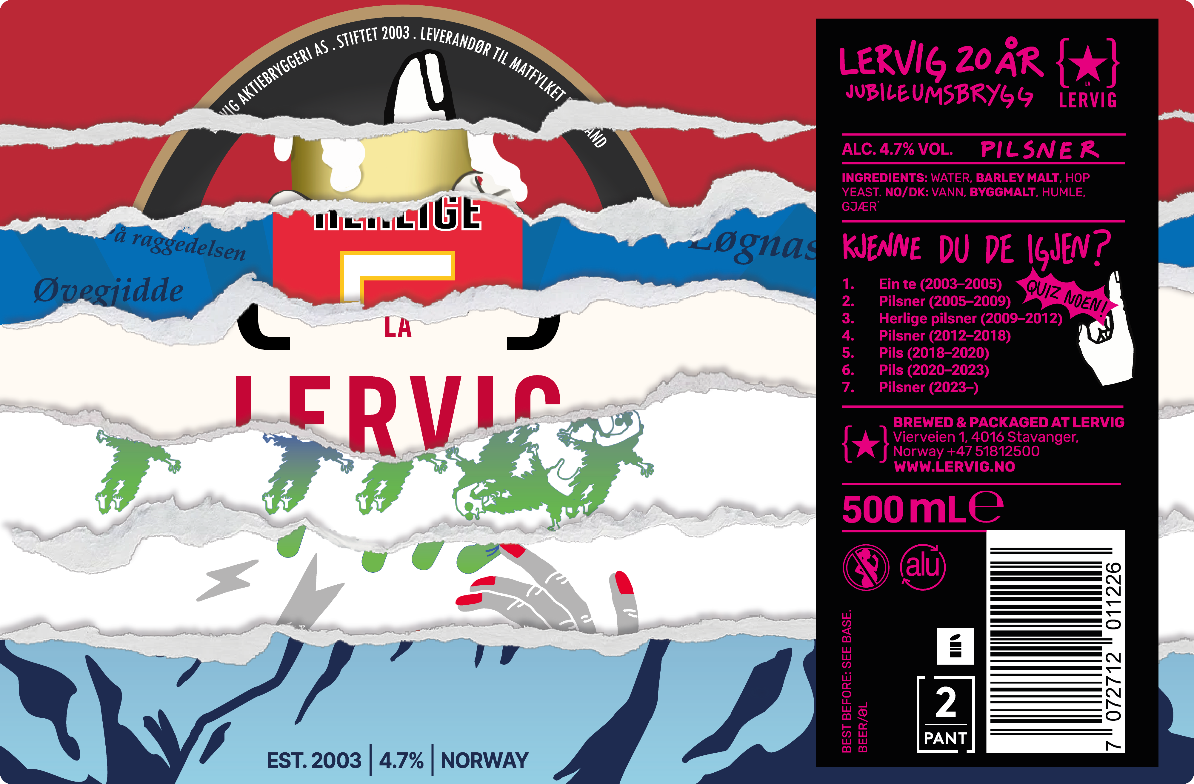 Lervig 20 år Jubileumsbrygg øl boks ferskt